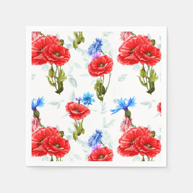 Serviette En Papier Floral (Devant)