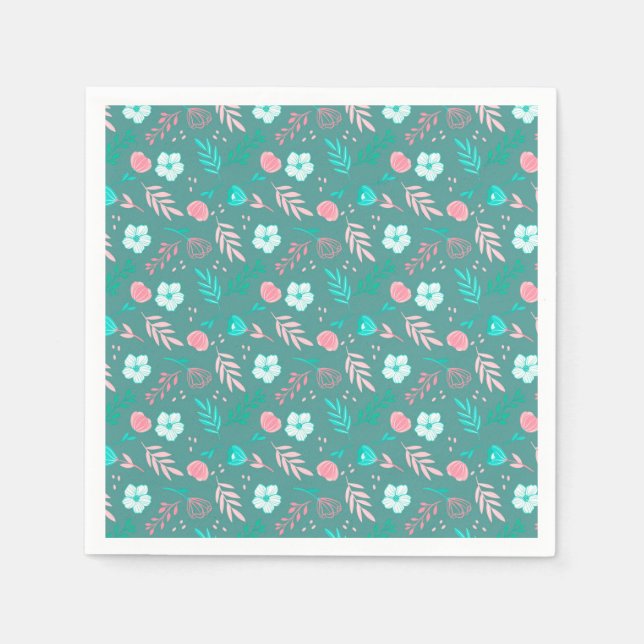 Serviette En Papier Floral (Devant)