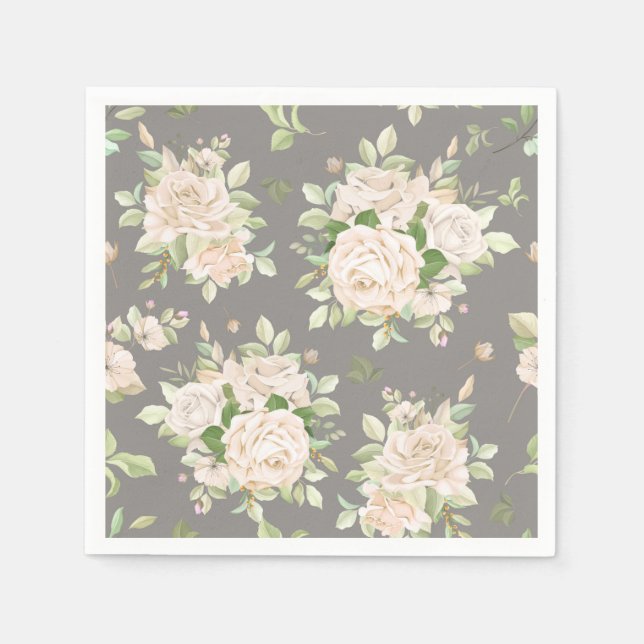 Serviette En Papier Floral (Devant)