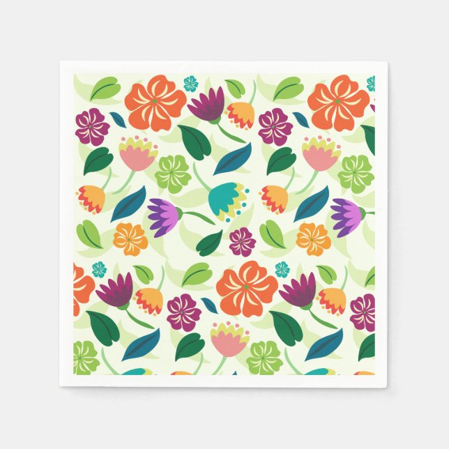 Serviette En Papier Floral (Devant)