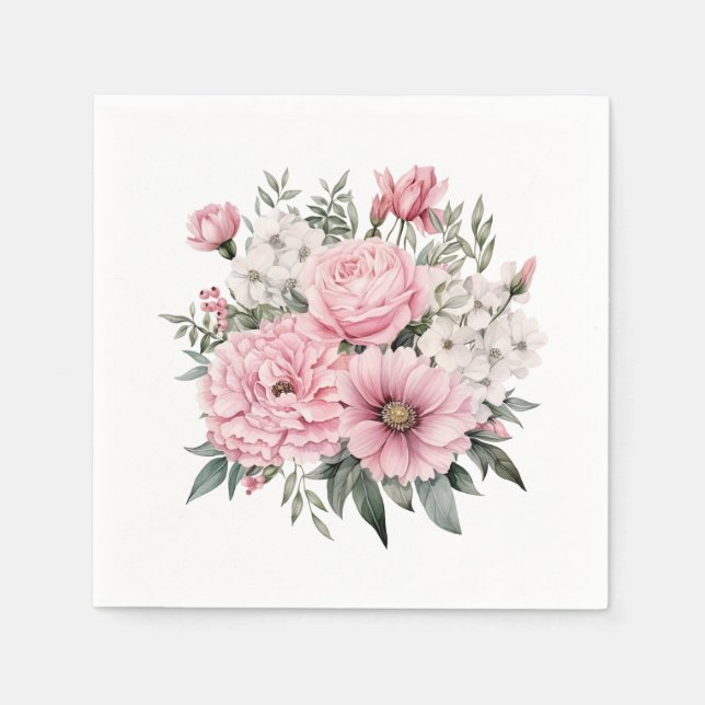 Serviette En Papier Floral (Devant)