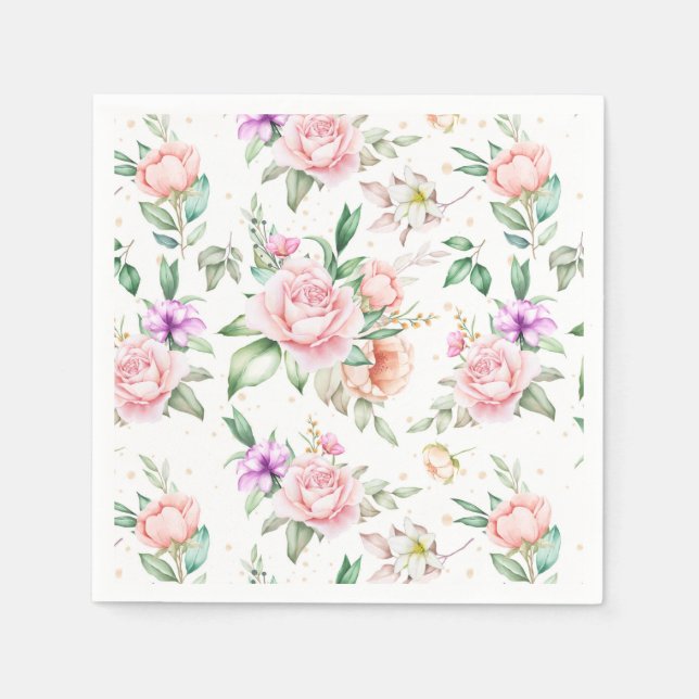 Serviette En Papier Floral (Devant)
