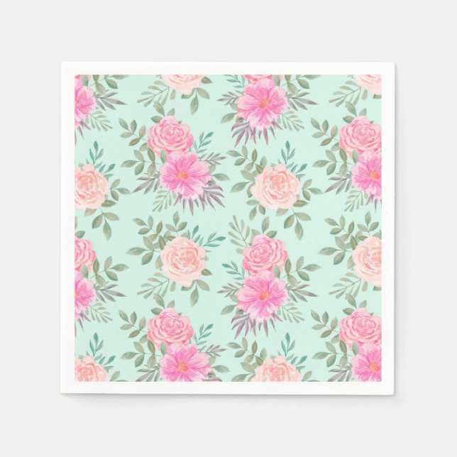Serviette En Papier Floral (Devant)