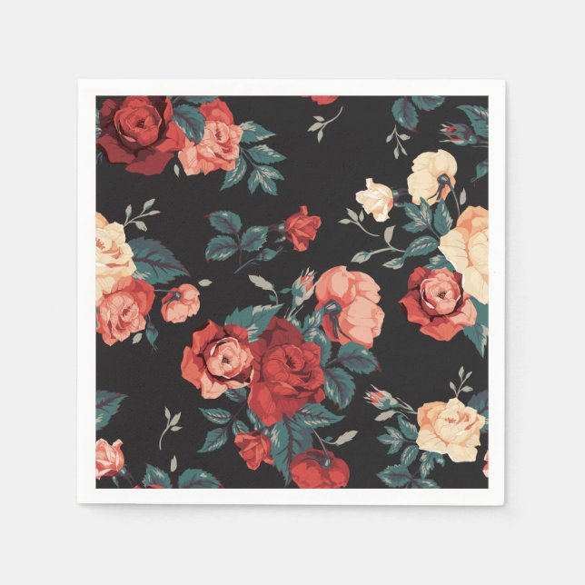 Serviette En Papier Floral (Devant)