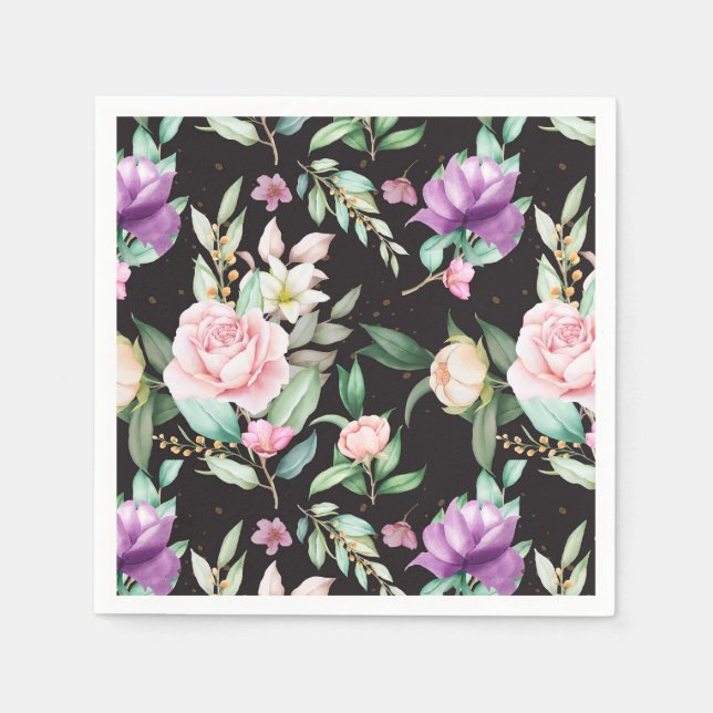 Serviette En Papier Floral (Devant)