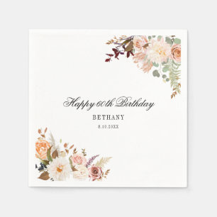 Serviette En Papier Floral 60e anniversaire Surprise Party Paper