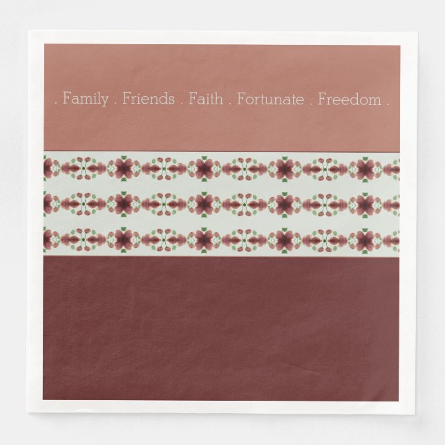 Serviette En Papier Floral Accentué Brown (Devant)