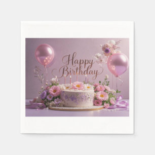 Serviette En Papier Floral anniversaire luxueux élégant extravagant