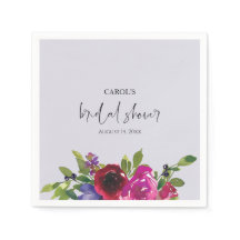 Serviette en papier floral aquarelle lavande pouss