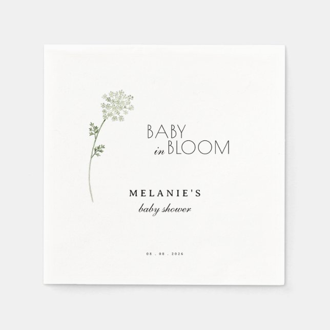 Serviette En Papier Floral Baby in Bloom Baby Shower (Devant)