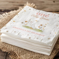 Floral Beige Rustique Une oie Silly 1er anniversai