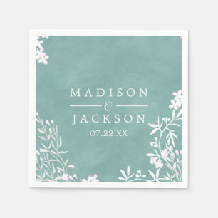 Serviette En Papier Floral blanc N'importe quelle couleur Aquarelle Ma