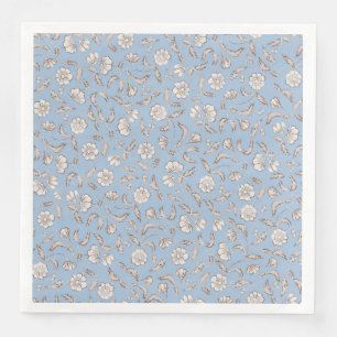 Serviette En Papier Floral bleu