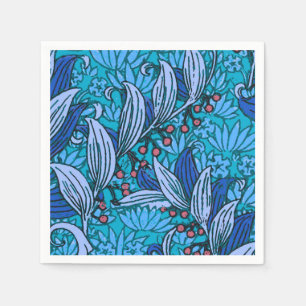 Serviette En Papier Floral bleu ancien Boho moderne