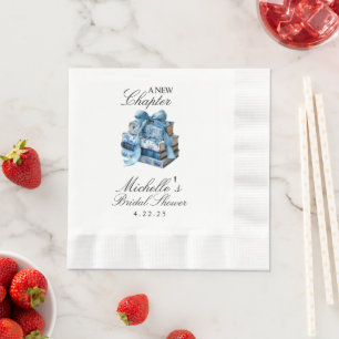 Serviette En Papier Floral Bleu Une nouvelle Fête des mariées de chapi