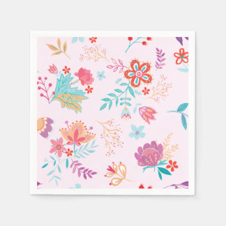 Serviette en papier floral bohème vintage