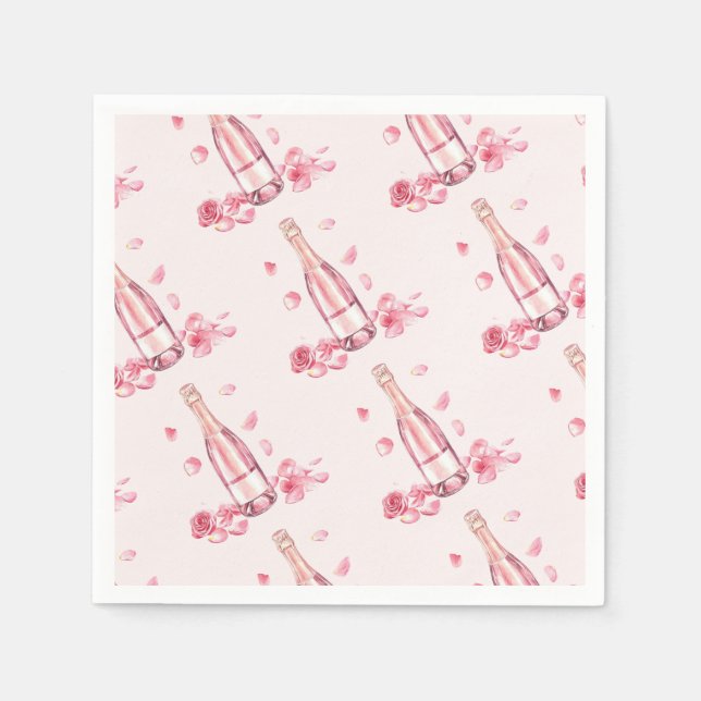 Serviette En Papier  Floral Champagne | Bridal Shower Brunch (Devant)