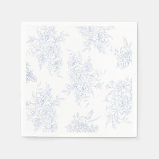 Serviette En Papier Floral Chintz Chinoiserie Blue Toile Mariage