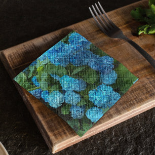 Serviette En Papier Floral d'Hydrangée Bleue