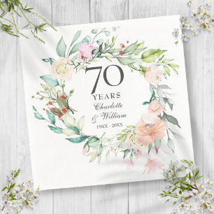 Serviette En Papier Floral du Garland rose 70e anniversaire du Mariage