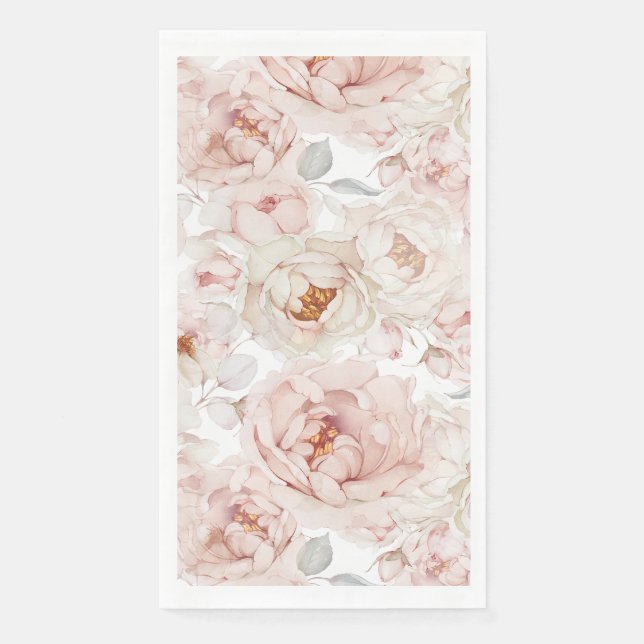 Serviette En Papier Floral élégant et intemporel (Devant)