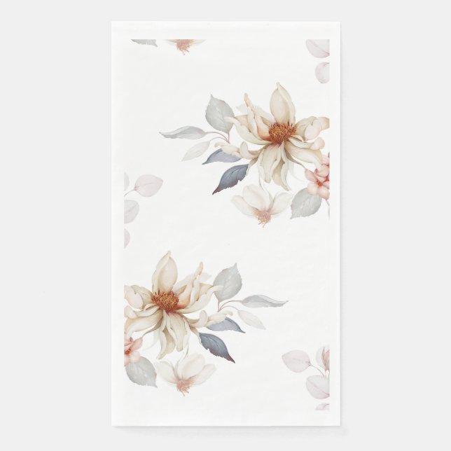 Serviette En Papier Floral élégant et intemporel (Devant)