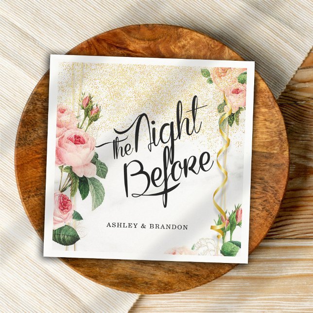 Serviette En Papier Floral Élégant La Nuit Avant La Répétition (Créateur téléchargé)