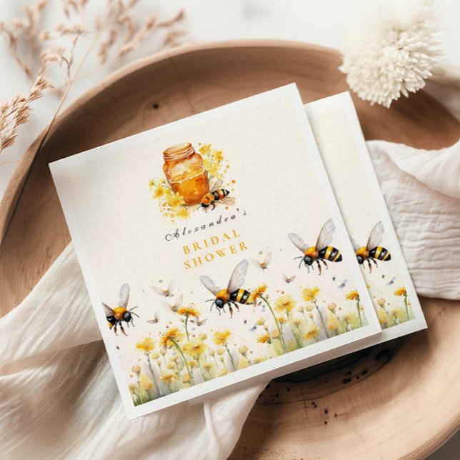 Serviette En Papier Floral Elle A Trouvé Sa Mariée De Miel (Créateur téléchargé)