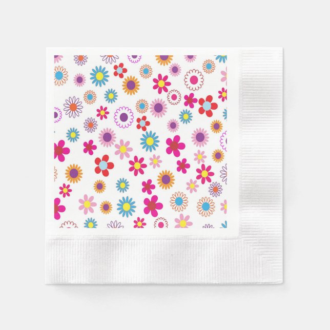 Serviette En Papier Floral en floraison vive (Devant)