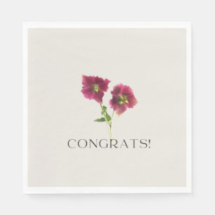 Serviette En Papier Floral Félicats tendance Magenta Violet Fleur