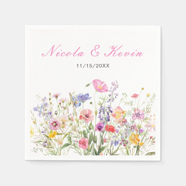 Serviette En Papier Floral fleur sauvage Spring (Devant)