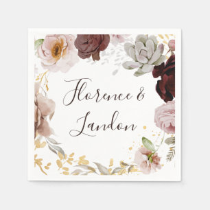 Serviette En Papier Floral flush moderne Napkins Mariage