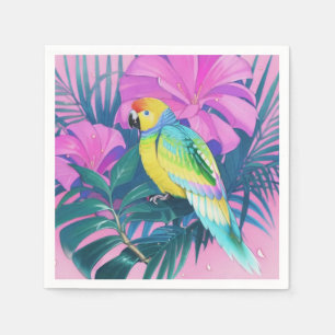 Serviette En Papier Floral/hawaïen/tropical/perroquet