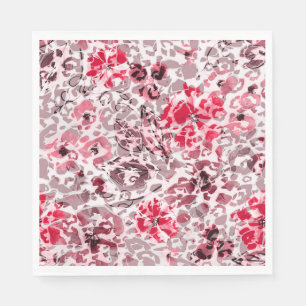 Serviette En Papier Floral, léopard, Rouge et blanc, rouge, blanc, spo