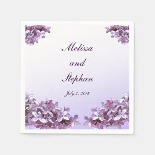 Serviette En Papier Floral Lilac Flowers Mariage