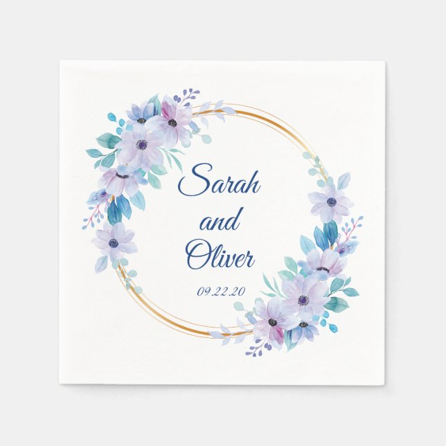 Serviette En Papier Floral mariage (Devant)
