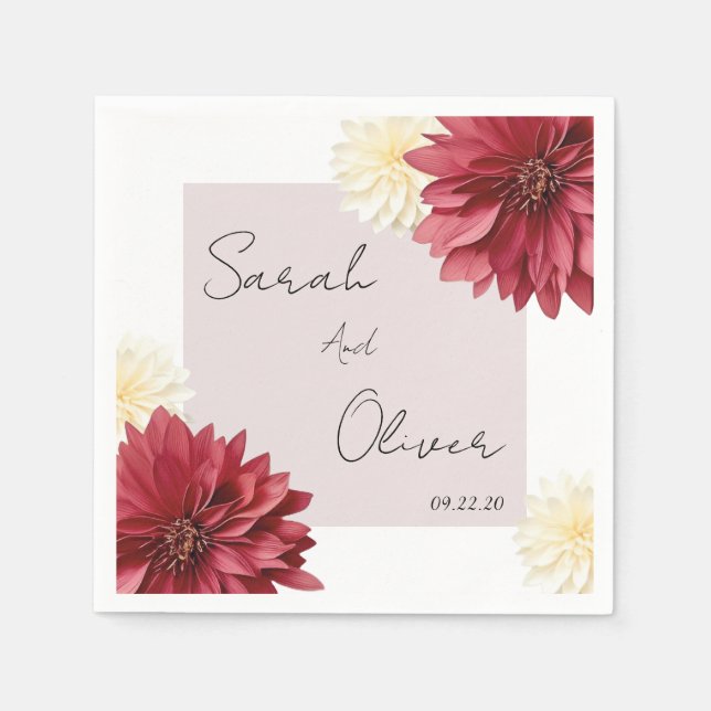 Serviette En Papier Floral mariage (Devant)