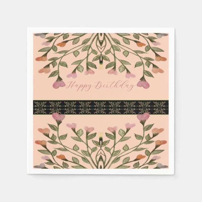 Serviette En Papier Floral mêlé élégant (Devant)