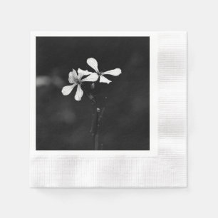 Serviette En Papier floral noir et blanc minimal