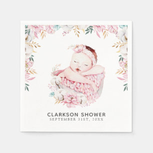 Serviette En Papier Floral nouveau-né