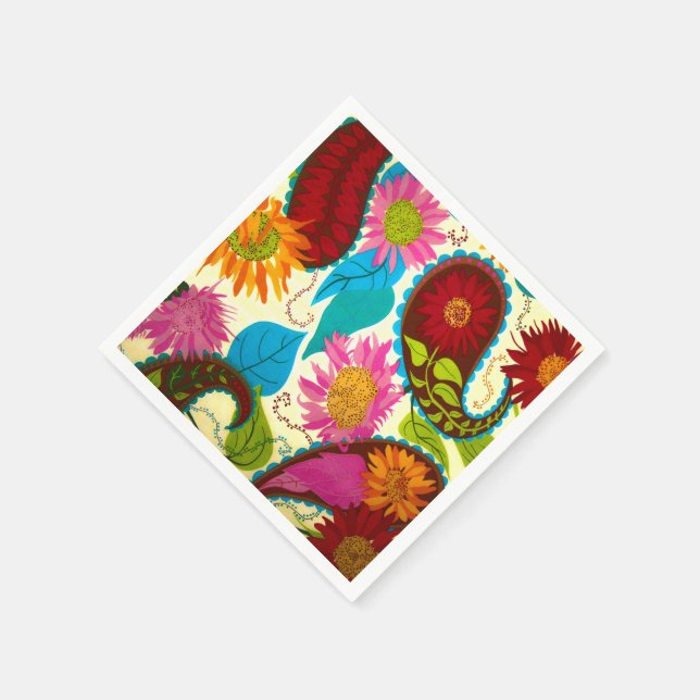 Serviette En Papier Floral Paisley (Coin)