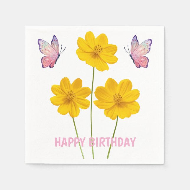 Serviette En Papier Floral personnalisé (Devant)