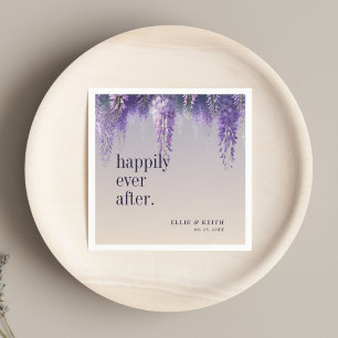 Serviette En Papier Floral pourpre dégradant Heureusement Jamais Après