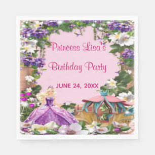 Serviette En Papier Floral Princess Enchanted Fairy Tale Anniversaire