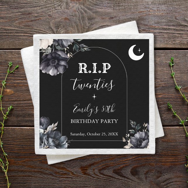 Serviette en papier Floral RIP Twenties 30e annive (Créateur téléchargé)