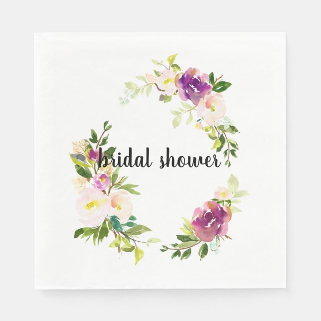 Serviette En Papier Floral rose de Bourgogne (Devant)