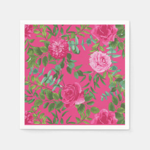 Serviette En Papier Floral rose Mariage moderne