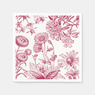 Serviette En Papier Floral rouge vintage Action de grâces Napkin au