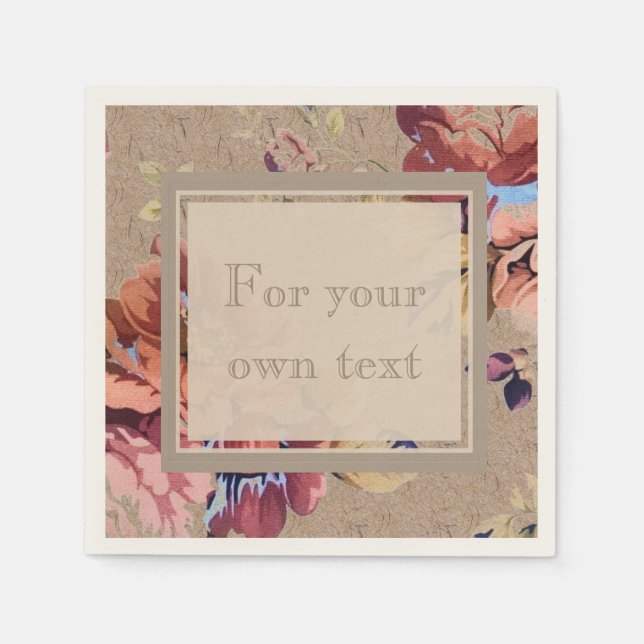 Serviette En Papier Floral rustique vintage (Devant)