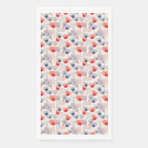 Serviette En Papier Floral sans couture avec fleurs rouges, bleues et